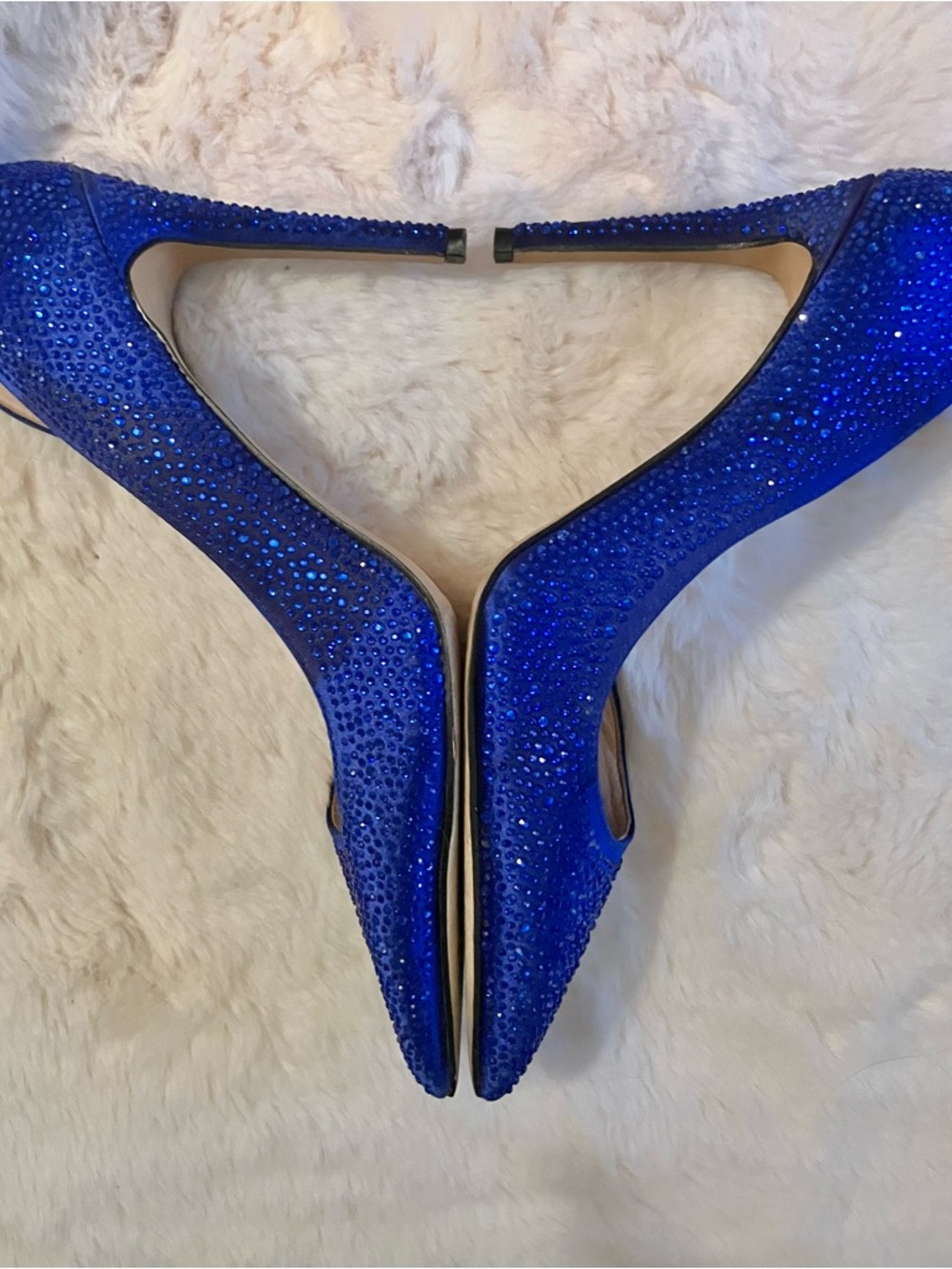 Royal Sapphire Blue Crystal D'Orsay Pumps- Exquisite Elegance!